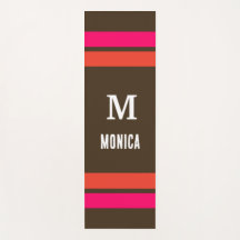 Personalisierte mit Monogramm braun- und rosa Stre