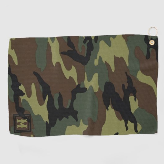 Personalisierte Mit Monogramm Camouflage Golfhandtuch (Horizontal)