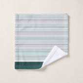 Personalisierte Mit Monogramm dunkelgrüne Streifen Badhandtuch Set (Waschlappen)