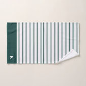 Personalisierte Mit Monogramm dunkelgrüne Streifen Badhandtuch Set (Handtuch)