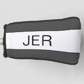 Personalisierte Mit Monogramm dunkle graue Putter Golf Headcover (Vorderseite)