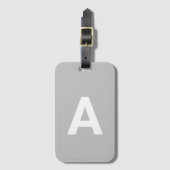 Personalisierte Mit Monogramm Einfache Moderne Gra Gepäckanhänger (Vorderseite Vertikal)