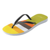 Personalisierte Mit Monogramm Farbstreifen Badesandalen (Schrägansicht)