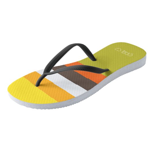 Personalisierte Mit Monogramm Farbstreifen Badesandalen (Schrägansicht)