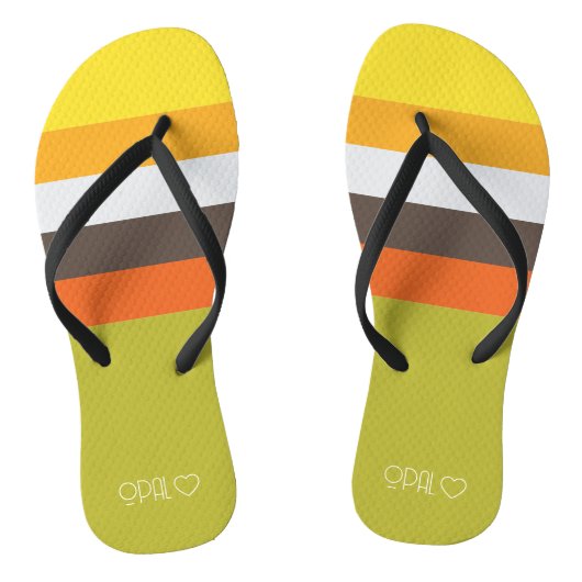 Personalisierte Mit Monogramm Farbstreifen Badesandalen (Fußbett)