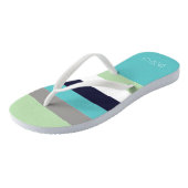 Personalisierte Mit Monogramm Farbstreifen Badesandalen (Schrägansicht)
