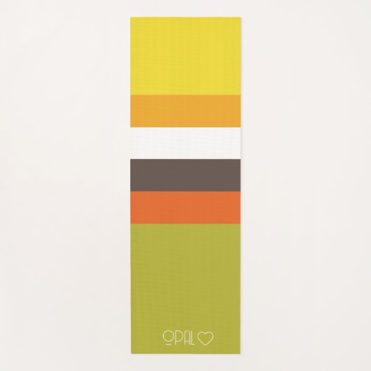 Personalisierte Mit Monogramm Farbstreifen Yogamatte (Vorderseite)