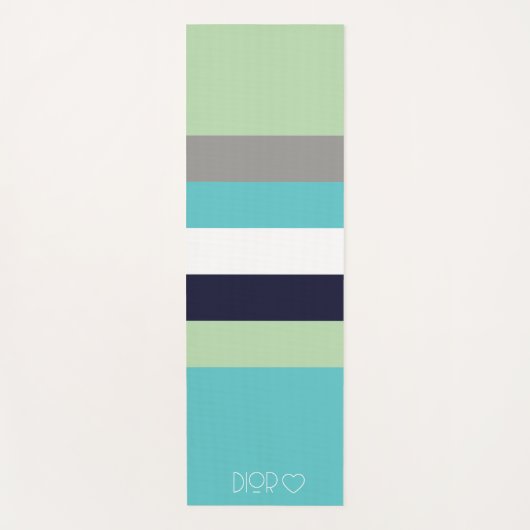 Personalisierte Mit Monogramm Farbstreifen Yogamatte (Vorderseite)