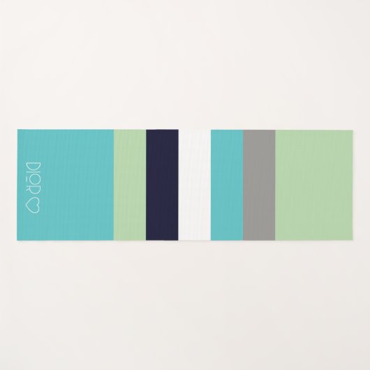 Personalisierte Mit Monogramm Farbstreifen Yogamatte (Vorderseite (Horizontal))