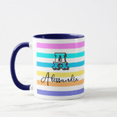 Personalisierte Mit Monogramm Girly Rainbow Coffee Tasse (Links)