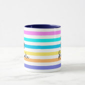 Personalisierte Mit Monogramm Girly Rainbow Coffee Tasse (Zentrum)