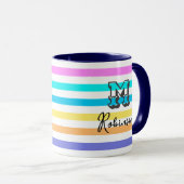 Personalisierte Mit Monogramm Girly Rainbow Coffee Tasse (VorderseiteRechts)