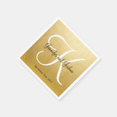 Personalisierte Mit Monogramm Goldfoileissehen Serviette (Ecke)