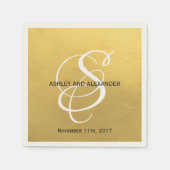 Personalisierte Mit Monogramm Goldfoileissehen Serviette (Vorderseite)