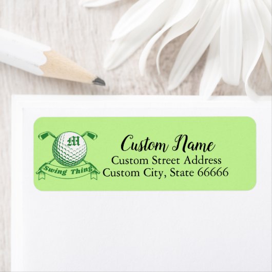 Personalisierte Mit Monogramm Golf-Rücksendeadress (Insitu)