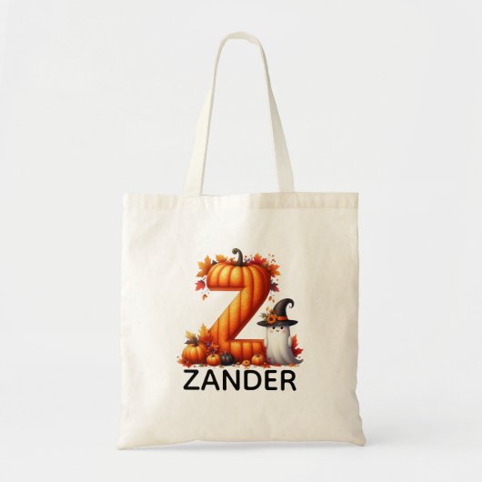 Personalisierte Mit Monogramm Halloween-Tasche Tragetasche (Vorne)