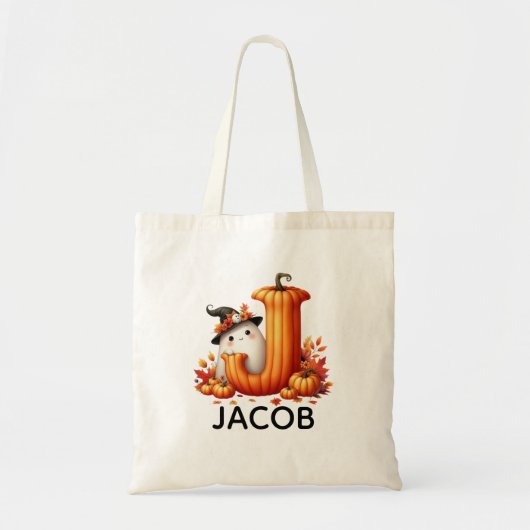 Personalisierte Mit Monogramm Halloween-Tasche Tragetasche (Vorne)