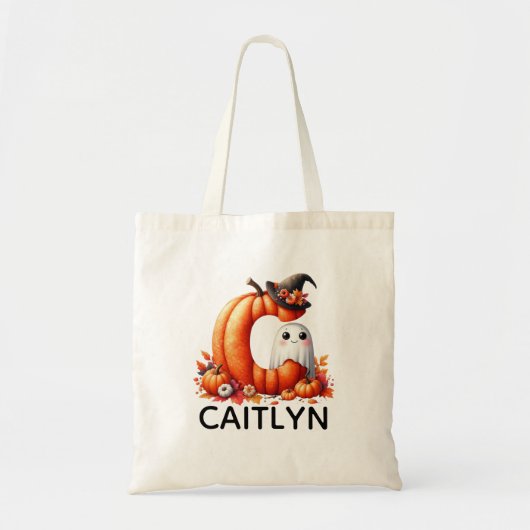 Personalisierte Mit Monogramm Halloween-Tasche Tragetasche (Vorne)