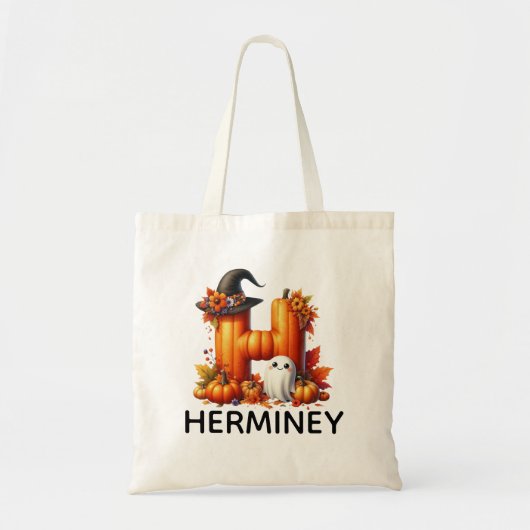 Personalisierte Mit Monogramm Halloween-Tasche Tragetasche (Vorne)