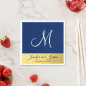 Personalisierte Mit Monogramm Hochzeit der Navy Serviette (Beispiel)