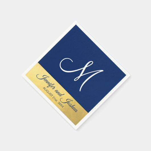 Personalisierte Mit Monogramm Hochzeit der Navy Serviette (Ecke)
