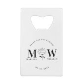 Personalisierte Mit Monogramm Hochzeitsgeschenke Geldbeutel Flaschenöffner (Rückseite)