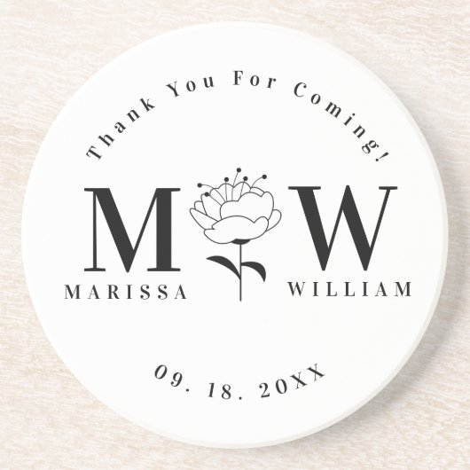 Personalisierte Mit Monogramm Hochzeitsgeschenke Getränkeuntersetzer (Vorne)