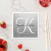 Personalisierte Mit Monogramm Imitate Silberne Foi Serviette (Beispiel)