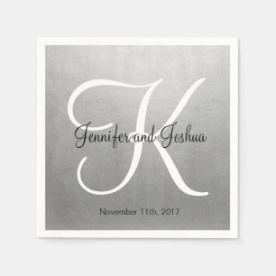 Personalisierte Mit Monogramm Imitate Silberne Foi Serviette