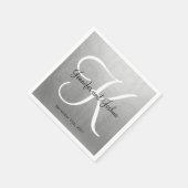 Personalisierte Mit Monogramm Imitate Silberne Foi Serviette (Ecke)