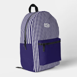 Personalisierte Mit Monogramm Indigostreifen Bedruckter Rucksack