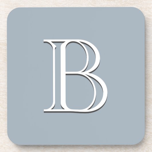 Personalisierte Mit Monogramm Initial Soft Blue &  Getränkeuntersetzer (Vorderseite)