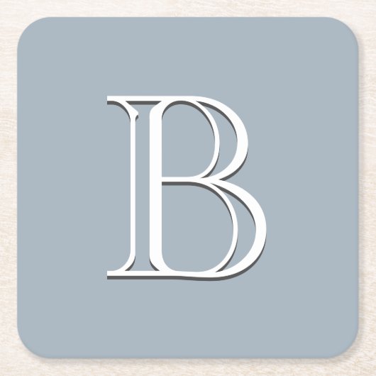 Personalisierte Mit Monogramm Initial Soft Blue &  Rechteckiger Pappuntersetzer (Vorderseite)