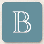 Personalisierte Mit Monogramm Initialtürkis & Weiß Getränkeuntersetzer (Vorderseite)