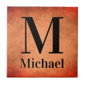 Personalisierte Mit Monogramm Keramik Fliese (Vorderseite)