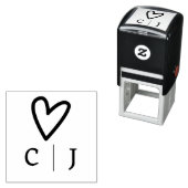 Personalisierte Mit Monogramm Liebe Herz Permastempel (Beispiel)