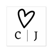 Personalisierte Mit Monogramm Liebe Herz Permastempel (Design)