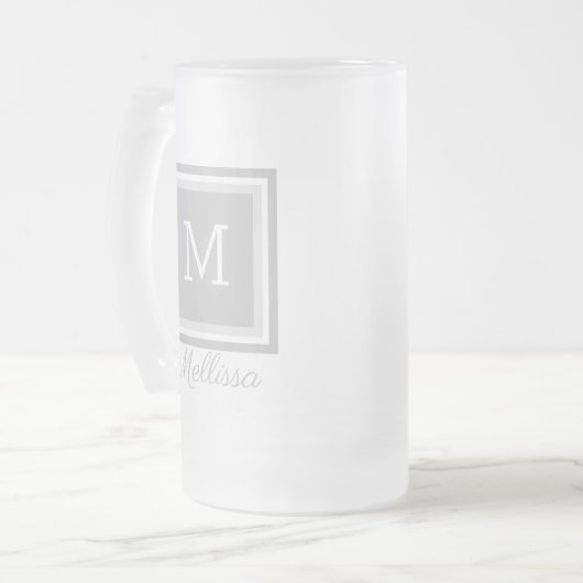 Personalisierte Mit Monogramm Mattierte Glashbeere Mattglas Bierglas (Vorderseite Links)