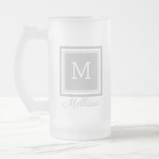 Personalisierte Mit Monogramm Mattierte Glashbeere Mattglas Bierglas (Links)