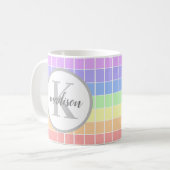 Personalisierte Mit Monogramm Niedliche Regenbogen Kaffeetasse (Vorderseite Links)