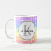 Personalisierte Mit Monogramm Niedliche Regenbogen Kaffeetasse (Links)