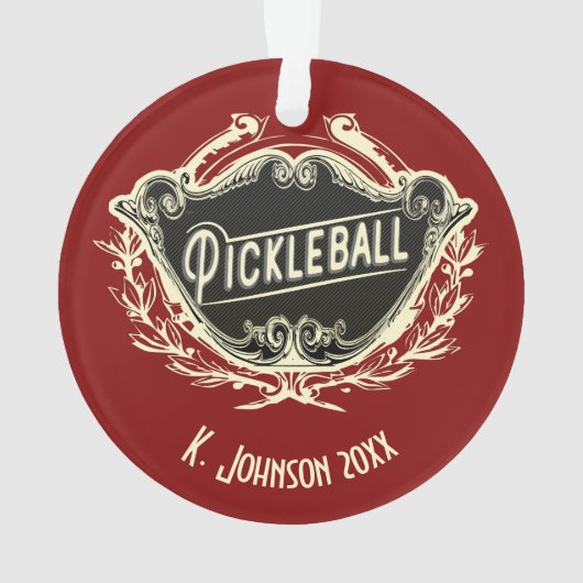 Personalisierte mit Monogramm Pickleball Ornament (Rückseite)