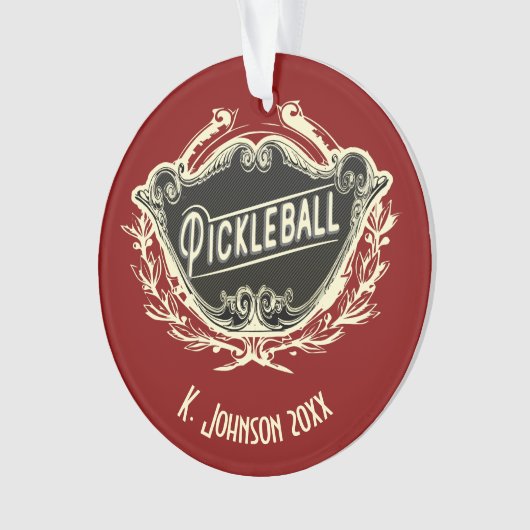 Personalisierte mit Monogramm Pickleball Ornament (Vorderseite)