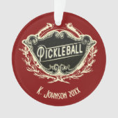 Personalisierte mit Monogramm Pickleball Ornament (Vorderseite)