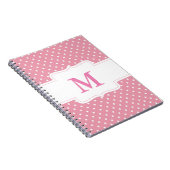 Personalisierte Mit Monogramm Pink- und Weißpolka- Notizblock (Rechte Seite)