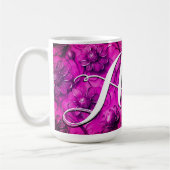 Personalisierte Mit Monogramm rosa Blume für sie Kaffeetasse (Links)