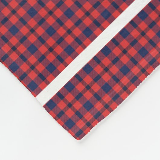 Personalisierte Mit Monogramm Rot- und Blauer-Kari Fleecedecke (Ecke)