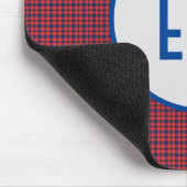 Personalisierte Mit Monogramm Rot- und Blauer-Kari Mousepad (Ecke)