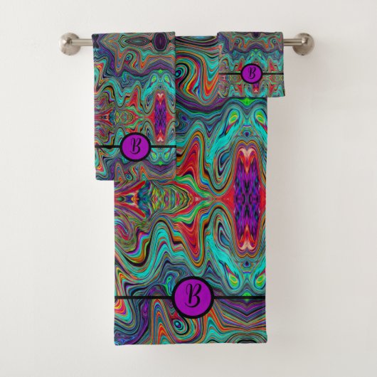 Personalisierte Mit Monogramm Rot- und Grünfarbe Badhandtuch Set (Insitu)