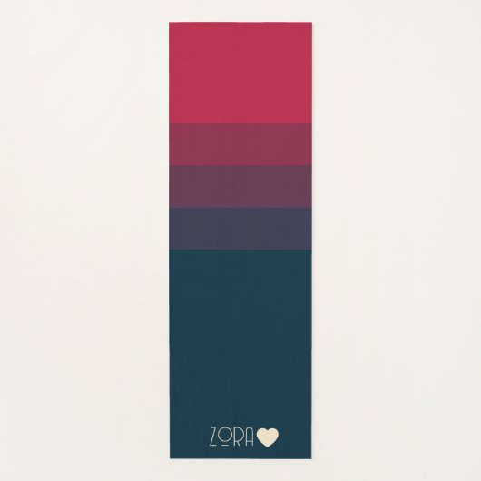 Personalisierte Mit Monogramm Rot- und Schwarz-Gra Yogamatte (Vorderseite)